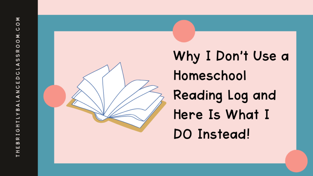 Homeschool reading log post title with open book