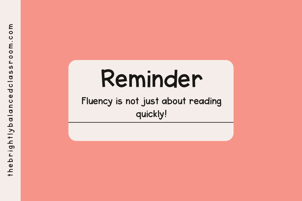 A quick reminder that reading fluency is more than just reading quickly.