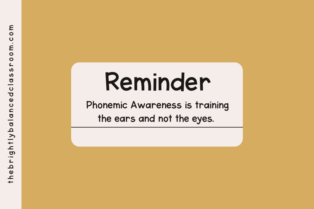 A reminder that phonemic awareness is separate from phonics and should be taught before phonics, especially in a homeschool reading curriculum.