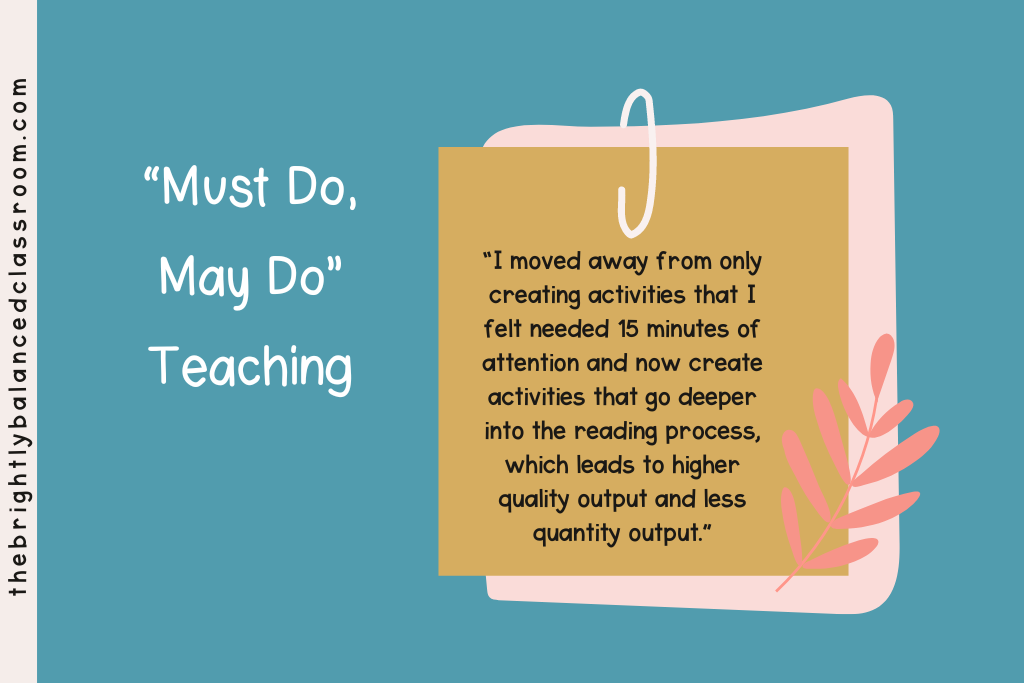 Quote from blog about must do may do literacy